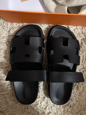 ****SOLD****
Hermès Black Chypre Sandals